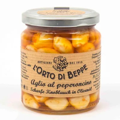 Immagine prodotto di Aglio con peperoncino in olio d'oliva 314 ml. - L'Orto di Beppe