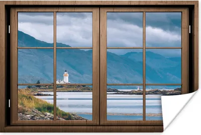 Produktbild von MuchoWow® Poster Aussicht - Wasser - Leuchtturm 180x120 cm - Fotoplakat