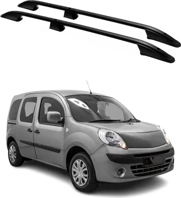 Image de Barres de toit longitudinales pour Renault Kangoo 2008-2021 L1 Aluminium Noir