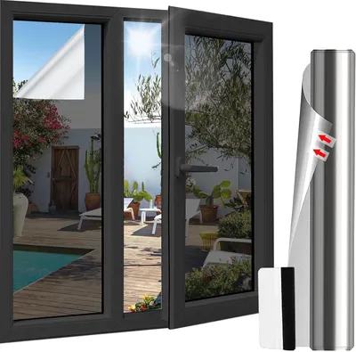 Produktbild von Spiegelfolie mit UV-Schutz - Sichtschutzfolie für Fenster - Hitzeschutzfolie