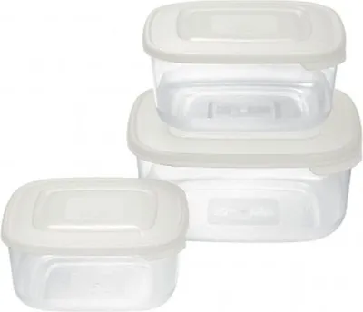 Zdjęcie produktu dla Box-Set 3-tlg., 2,5l, 1,5l, 0,95l, quadratisch weiß, FAMILY, Kunststoff