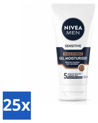 Obrázok produktu pre 25 kusov gélu NIVEA MEN Sensitive pre pleť a chlpky, 50 ml - výhodný balík