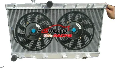 Image de Radiateur et ventilateur en aluminium, ajustement précis pour la Subaru WRX STI, grande durabilité, système de refroidissement efficace