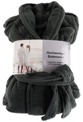 Produktbild von Hochwertiger Bademantel mit weicher Struktur in Anthrazit S - XL