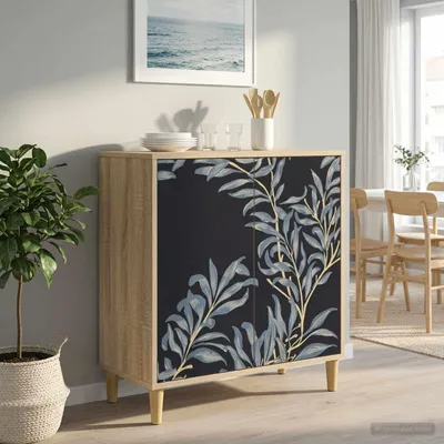 Immagine prodotto di vidaXL Credenza laterale DOKKUM, finitura Sonoma, 69 x 33 x 75 cm, realizzata in legno composito