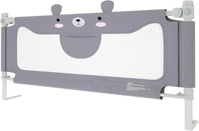 Produktbild von Bettgitter 200cm für Kinderbetten und Elternbetten in Grau