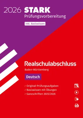 Produktbild von STARK Deutsch - Realschulabschluss 2026 BW - Prüfungsvorbereitung inkl. Basistraining