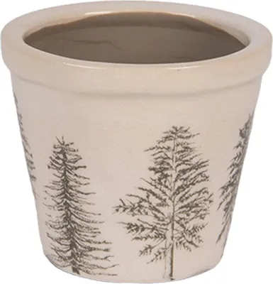 Zdjęcie produktu dla Clayre & Eef Doniczka Ø 8x7 cm Beżowa Ceramiczna Jodła
