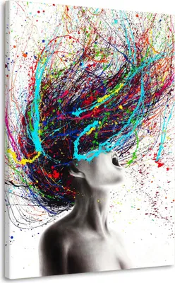 Produktbild von Frau Hair Abstract Wandbild Leinwandbild Kunst XL Deko: 80x120x2cm