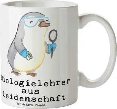 Produktbild von Mr. & Mrs. Panda Teetasse Biologielehrer Leidenschaft - Weiß - Geschenk, Biologie, Kaffeetasse, Lustig, Tasse, Witzig, Grundschule, Geschenktasse, Trinkbecher, Spruch