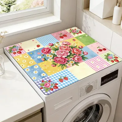 Schutzmatte für Waschmaschine und Trockner, 60x50 cm, Blumenmuster