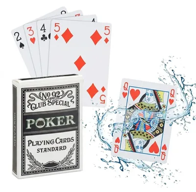 Produktbild von 4 x Pokerkarten Plastik im Set, wasserfestes Kartenspiel, reiß- & knickfest, 216 Karten, Texas Hold'em, Profi Pokerset