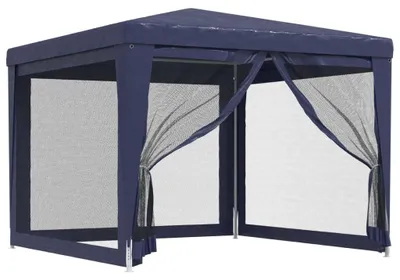 Zdjęcie produktu dla vidaXL Namiot imprezowy z 4 siatkowymi ścianami bocznymi Niebieski 3x3 m HDPE