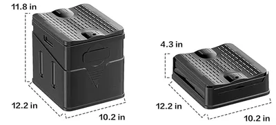 Obrázek produktu pro Přenosné cestovní toaleta – skládací, obdélníková – rozměry 31 x 30 x 26 cm – s úložnou taškou – s pytlíky na odpad – vhodná pro kempování, karavany a turistiku