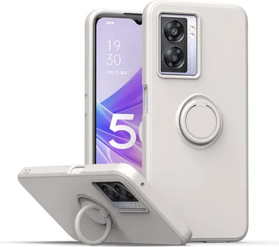 Produktbild von Oppo A57 5G Handyhülle, Ring Halter Ständer Kratzfeste Weiche Silikon schutzhülle für Oppo A57 5G Weiß