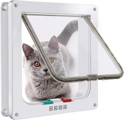 Produktbild von Famanu Katzenklappe mit Tunnel und 4-Wege-Verriegelung - Für Katzen und kleine Hunde