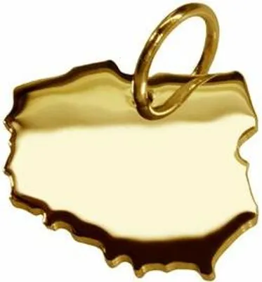 Produktbild von Anhänger der Landkarte Polen in massiv 585 Gelbgold