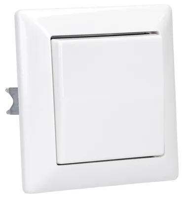 Produktbild von Jung Komplett-Set: Rahmen AS 581 WW, Wippschalter 506 U, Wippe AS 591 WW
