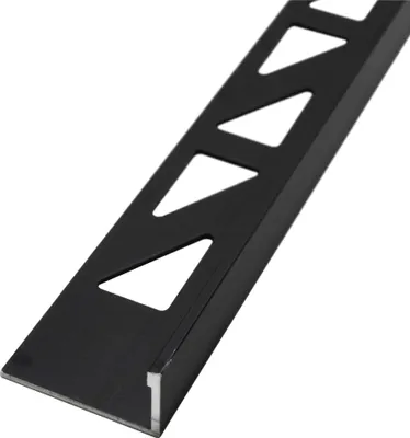 Produktbild von Dalsys Fliesenschiene Winkelprofil Aluminium (eloxiert) Schwarz 2,5m x 8mm, Fliesenprofil