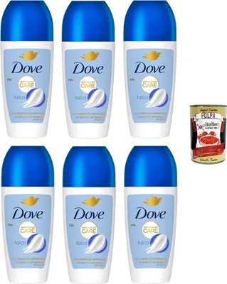 Produktbild von Dove, Deo Roll On Advanced Care Talk, Deodorant Antitranspirant, sanfte Formel mit dreifacher feuchtigkeitsspendender Wirkung, Schutz bis zu 48 Stunden, 6 Stück à 50 ml + Italian Gourmet polpa 400g
