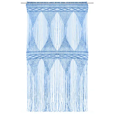 Produktbild von vidaXL Makramee Vorhang Blau 140x240 cm Baumwolle