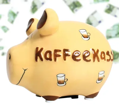 Produktbild von Lustige Spardose Sparschwein KAFFEEKASSE braun 12,5 cm