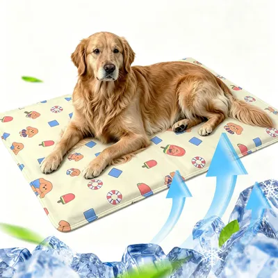 Productafbeelding van Koelmat voor honden en katten, met zelfvullend gel, 50 x 65 cm, opvouwbaar, geschikt voor kleine en middelgrote huisdieren