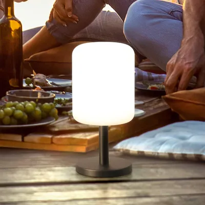 Produktbild von RealPower LED-Solar Tischlampe dimmbar  mit Akku,weiss