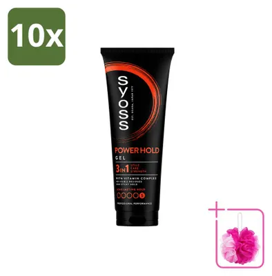 Productafbeelding van 10 x Syoss Power Hold Haargel - Extra sterke fixatie - 250 ml - Voordeelverpakking - 10 stuks