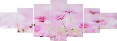 Obrázok produktu pre Plátno maľba T375 XL, nástenné maľby nosidlá rám obraz umenie tlač, 7-dielne 245x87cm ~ Kvety