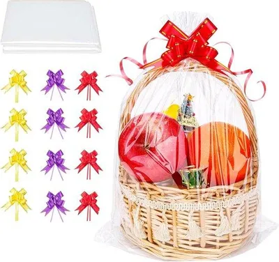 Immagine prodotto di Sacchetti trasparenti in cellophane per carta da regalo, 10 pezzi con fiocchi