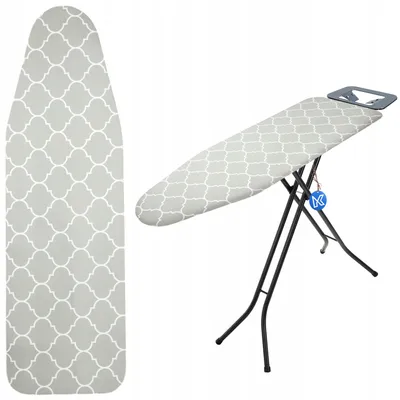 Produktbild von KADAX Brettbezug 132 x 48 cm zum Bügeln, dehnbare Rückseite, grau