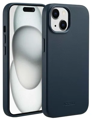 Immagine prodotto di Accezz MagSafe Cover posteriore in pelle per iPhone 15 - Blu notte