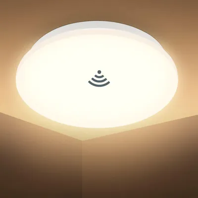 Produktbild von Deckenlampe Ø26 cm - 12W, 1190lm, LED, mit Bewegungsmelder, IP44, warmweiß, weiß