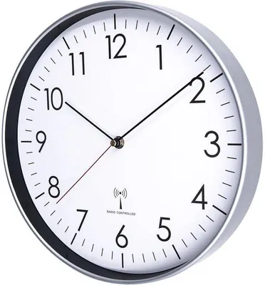 Immagine prodotto di Orologio da parete con radio, 30 cm, silenzioso, senza ticchettio; moderno orologio a batteria per casa, cucina, soggiorno, ufficio, decorazione da parete