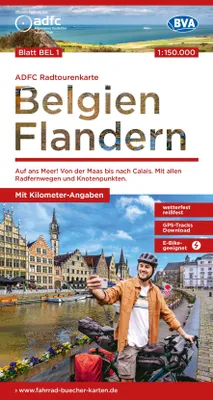 Produktbild von BVA ADFC Radtourenkarte Belgien Flandern, mit Knotenpunkten 1:150.000