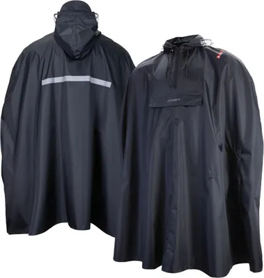 Immagine prodotto di Poncho antipioggia CHIBA - impermeabile, antivento, M/L, nero, riflettente