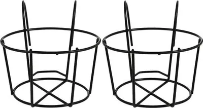 Produktbild von 2 Stahlhängende Blumenkästen, Rund, Outdoor, für Balkon, Garten, Zaun, innen und außen (S)