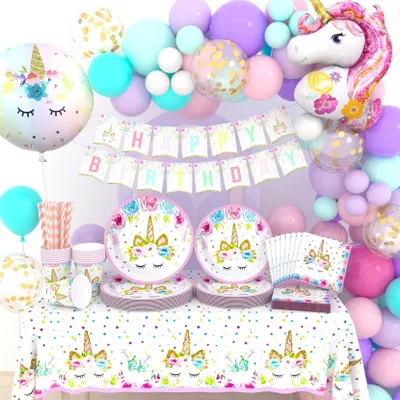 Image de Service de vaisselle festif - Thème licorne