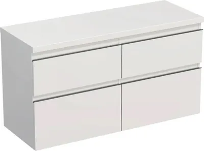 Produktbild von Jungborn Waschtischunterschrank TRENTA BxHxT 116,7 x 64,6 x 44,5 cm Frontfarbe weiß hochglanz glanz TRE DESK 120D 4Z B A