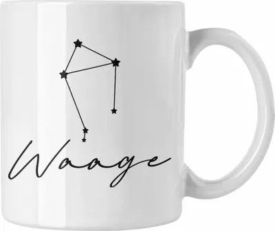 Produktbild von Trendation - Waage Sternzeichen Tasse Geschenk Horoskop Tierkreiszeichen (Weiß)