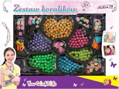 Produktbild von Zestaw koralików plastikowych mix kolorów i kształtów 650 sztuk