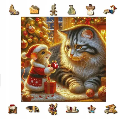 Produktbild von Wooden.City Holzpuzzle "Katze und Maus" 250 Teile