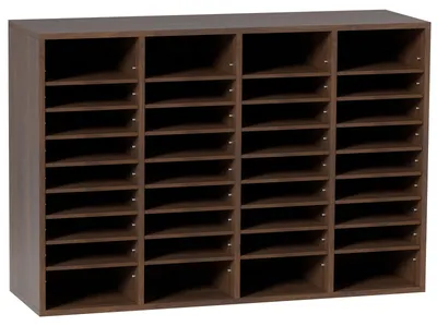 Image de Organisateur de documents en bois - Trieur de bureau - Rangement de bureau - Boîte à courrier - Organisateur de bureau - 36 compartiments