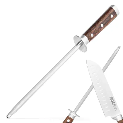 Aanzetstaal 25 cm, gehärteter Stahl, Pakkaholzgriff, Messerschärfer