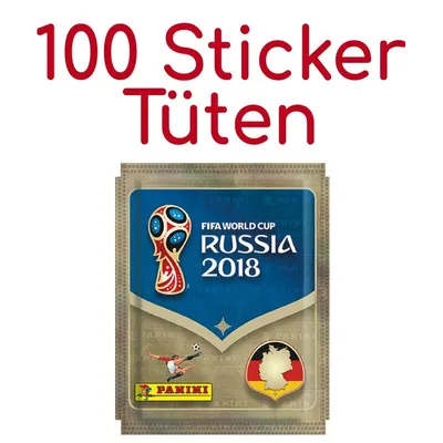 Produktbild von Panini WM Russia 2018 - Sticker - 100 Tüten - SOFORT versandbereit