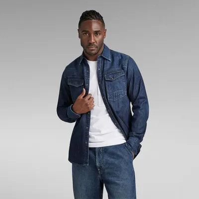 Produktbild von G-star D23616-d252 Slim Fit Langarmhemd Blau XS Mann Blau XS