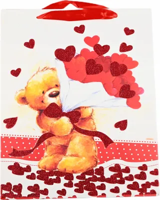 Zdjęcie produktu dla Walentynkowa Torebka Prezentowa Misie Torba 26X32Cm Różne Kolory
