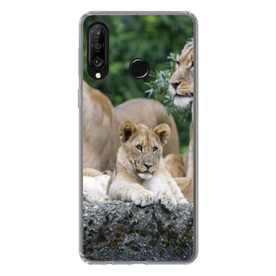 Produktbild von MuchoWow® Handyhülle Schutzhülle Hülle für Huawei P30 Lite Löwen - Tiere - Jungtiere Silikon Softcase Handy Hülle - Handyhülle