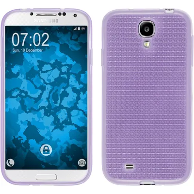 Produktbild von PhoneNatic Case kompatibel mit Samsung Galaxy S4 - lila Silikon Hülle Iced + 2 Schutzfolien